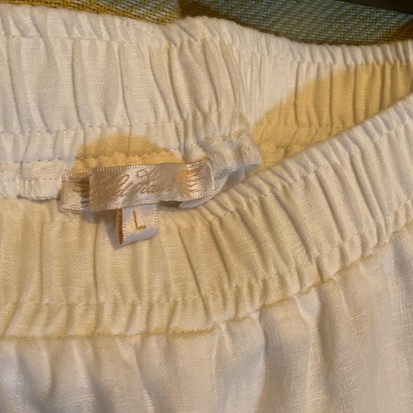 gold hawk wide-leg cusual White pants Sz L - Picture 3 of 4